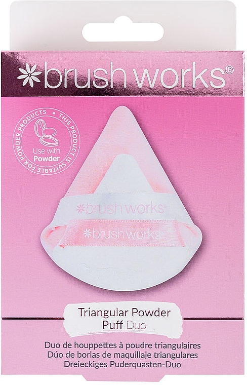 Puderquaste 2 St. - Brushworks Triangular Powder Puff Duo  — Bild N1