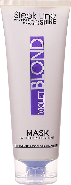 Neutralisierende Haarmaske gegen Gelbstich mit Coenzym Q10 - Stapiz Sleek Line Violet Blond Mask — Bild N1