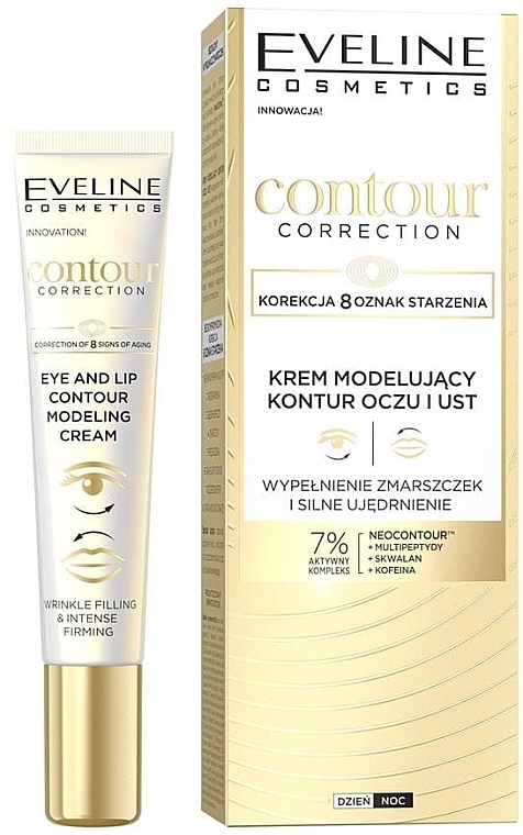 Augen- und Lippencreme - Eveline Cosmetics Contour Correction Eye Lip Contuor Modeling Cream  — Bild N1