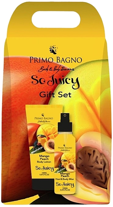 Set Mango und Pfirsich  - Primo Bagno Mango Peach Gift Set (b/lot/150ml + h/b/mist/150ml) — Bild N1