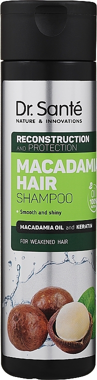 Aufbauendes Shampoo mit Macadamiaöl und Keratin - Dr. Sante Macadamia Hair