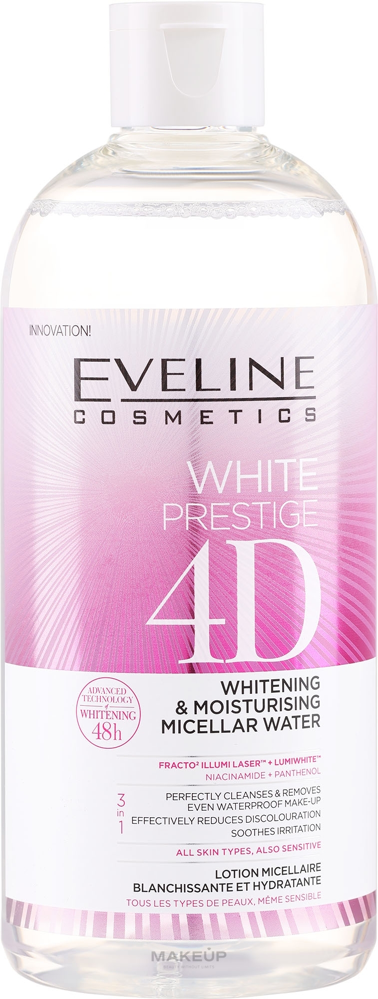 Mizellenwasser - Eveline White Prestige 4d Whitening & Moisturising Micellar Water All Skin — Bild 400 ml