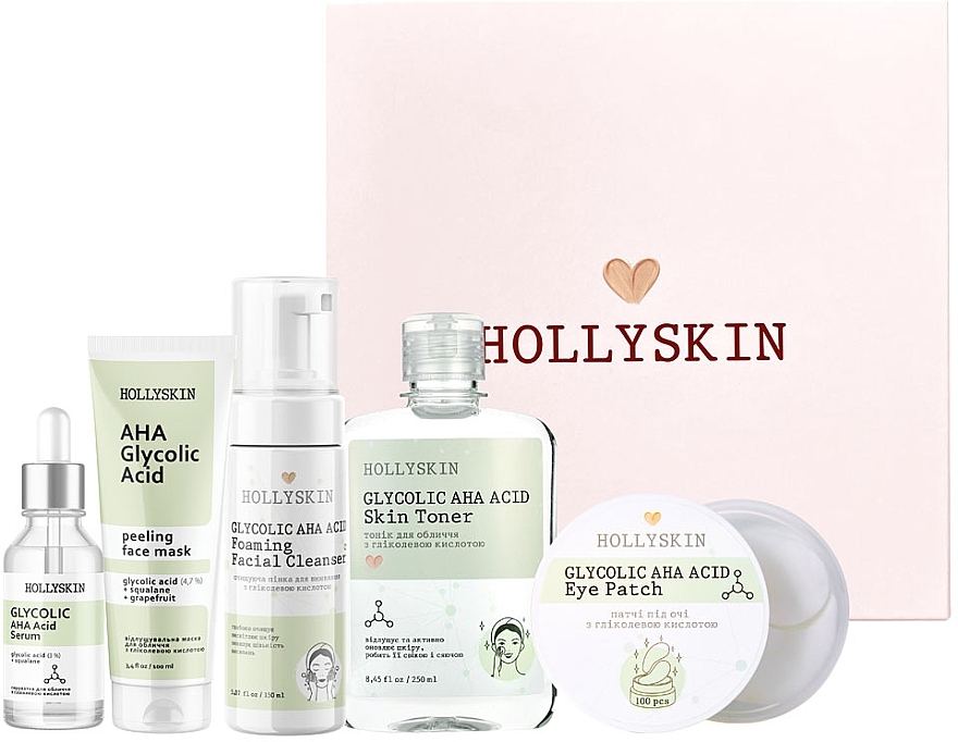 Pflegeset 5-tlg. - Hollyskin Glycolic AHA Acid Care Maxi Set — Bild N2