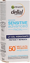 Feuchtigkeitsspendendes Sonnenschutzgel für das Gesicht SPF 50+ - Garnier Delial Ambre Solaire Sensitive Advanced Facial Sunscreen SPF50+ — Bild N2