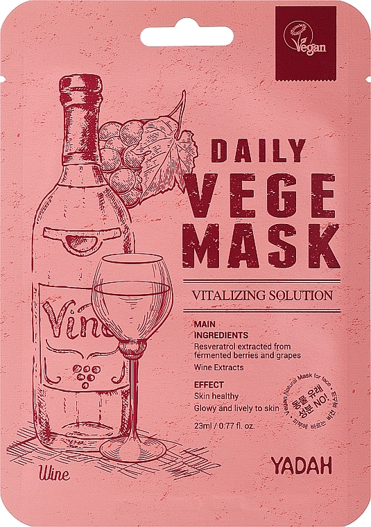 Tuchmaske für das Gesicht mit Wein - Yadah Daily Vegi Wine Mask — Bild N4