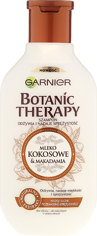 Pflegendes Shampoo mit Kokosmilch und Macadamiaöl - Garnier Botanic Therapy Coconut Milk & Makadamia Shampoo — Bild N1