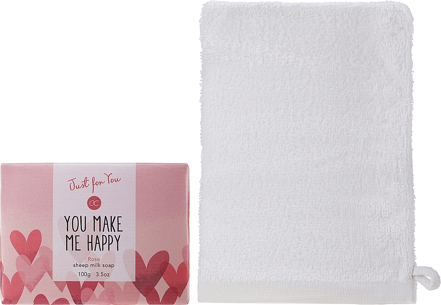 Körperpflegeset You make me happy - Accentra Just For You Rose Sheep Milk Soap (Seife 100g + Badetuch 1 St.) — Bild N2