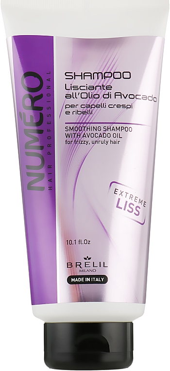 Glättendes Shampoo mit Avocadoöl für krauses und widerspenstiges Haar - Brelil Numero Smoothing Shampoo — Bild N1