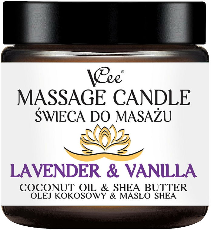 Massagekerze Lavender & Vanilla - VCee Massage Candle Lavender & Vanilla Coconut Oil & Shea Butter — Bild N1