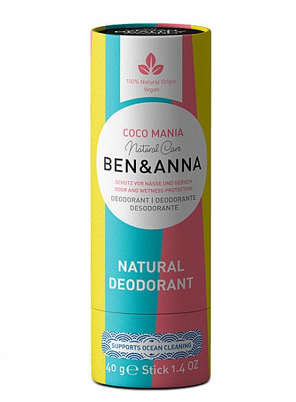 Deodorant auf Basis von Soda Kokosmanie (Karton) - Ben & Anna Natural Care Coco Mania Deodorant Paper Tube — Bild N1