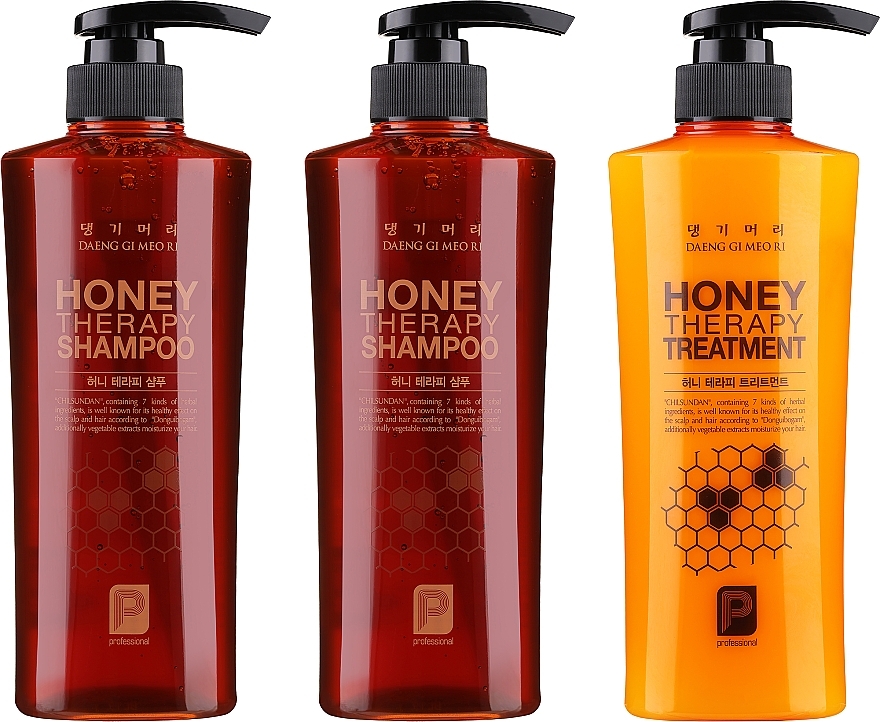 Haarpflegeset - Daeng Gi Meo Ri Professional Honey Therapy Set (Shampoo 2x400ml + Haarspülung 400ml) — Bild N2