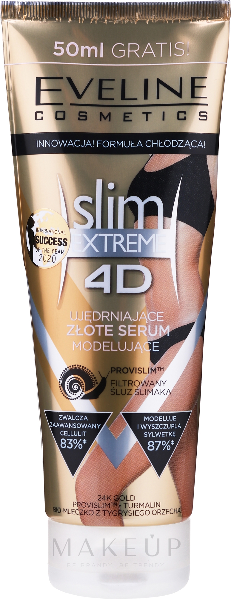 Anti-Cellulite Körperserum zum Abnehmen und Modellieren - Eveline Cosmetics Slim Extreme 4D Gold Serum Slimming And Shaping — Bild 250 ml