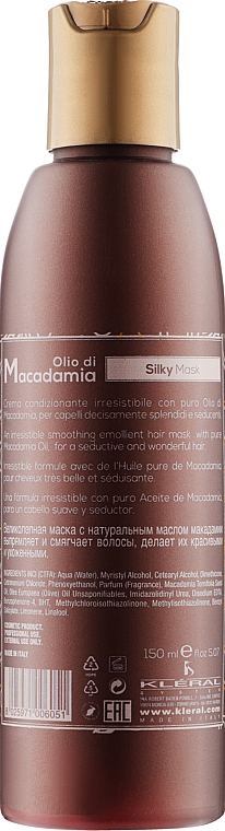 Maske mit Macadamiaöl - Kleral System Olio Di Macadamia Silky Mask — Bild N2