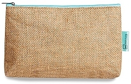 Kosmetiktasche aus Leinen, blauer Reißverschluss - IDC Institute Linen Cosmetic Bag — Bild N1