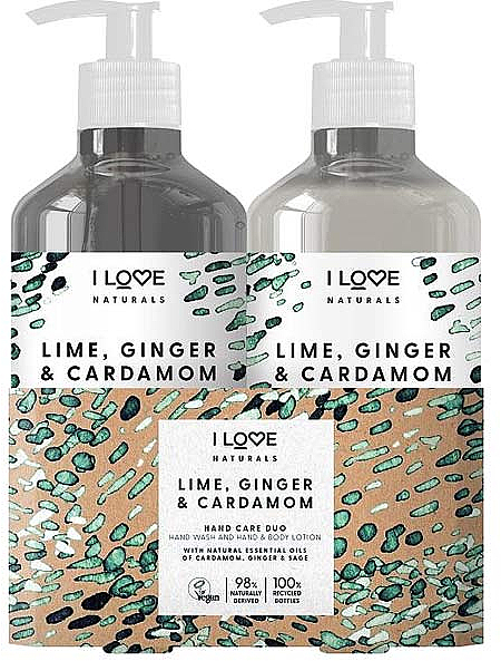 Set - I Love Naturals Hand Care Duo Lime, Ginger & Cardamom (h/lot/500ml + h/wash/500ml) — Bild N1
