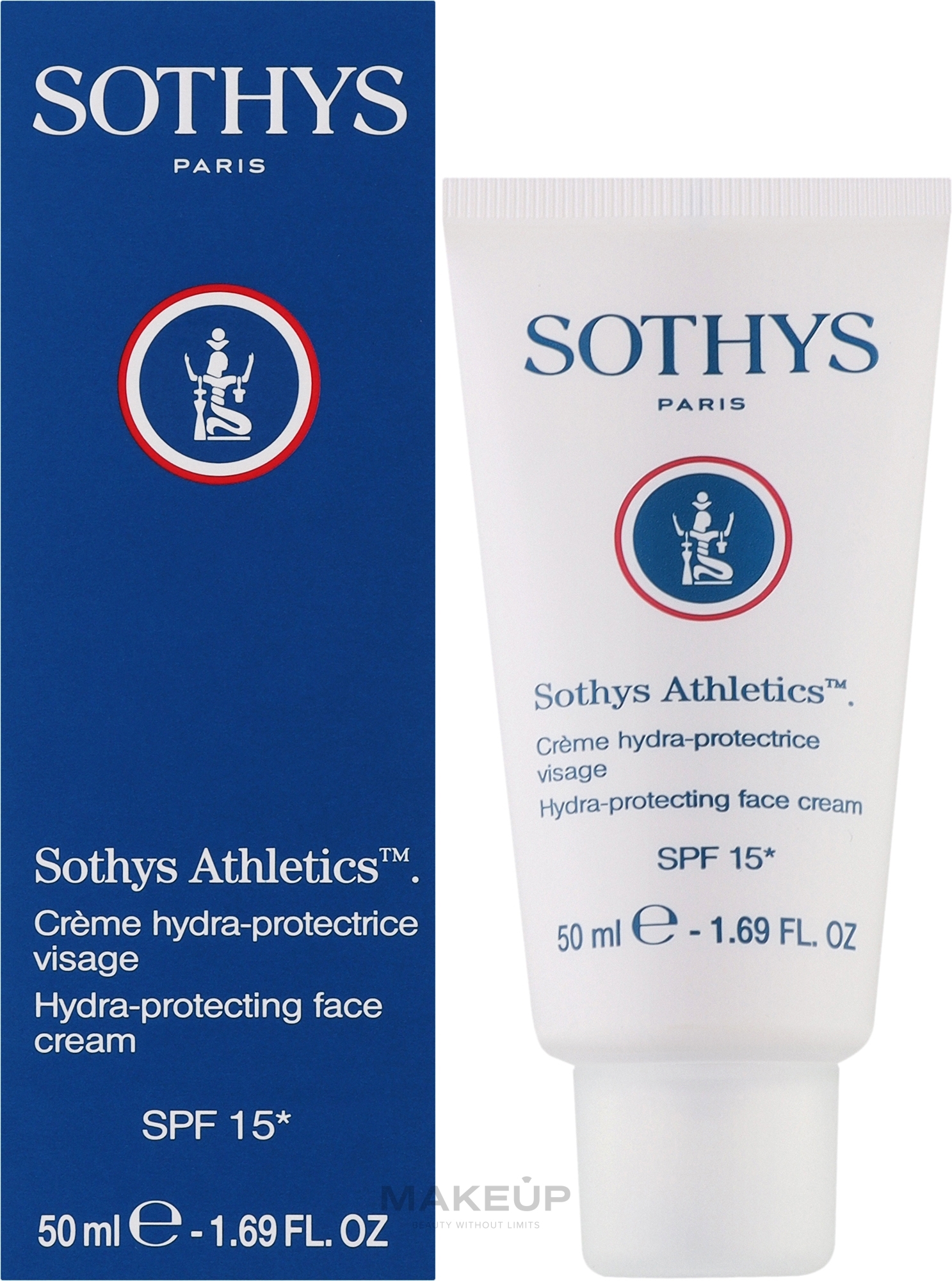 Feuchtigkeitsspendende schützende Gesichtscreme - Sothys Athletics Hydra-Protecting Face Cream SPF 15 — Bild 50 ml