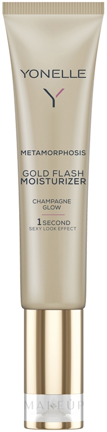 Feuchtigkeitsspendendes Gesichtsgel mit Goldpartikeln - Yonelle Metamorphosis Gold Flash Moisturizer Champagne Glow — Bild 25 ml