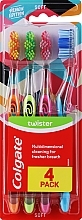 Zahnbürsten-Set weich orange, grün, rosa, blau 4 St. - Colgate Twister Design Edition Soft Toothbrush  — Bild N1