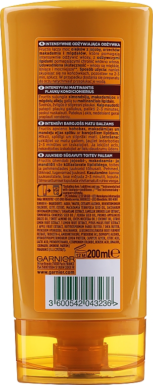 Kräftigender Conditioner für sehr trockenes und strapaziertes Haar - Garnier Fructis Oil Repair 3 Butter Conditioner — Bild N2