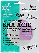 Düfte, Parfümerie und Kosmetik Mattierendes Gesichtspeeling-Pad - 7 Days Clean Me Up BHA ACID Peeling Pad