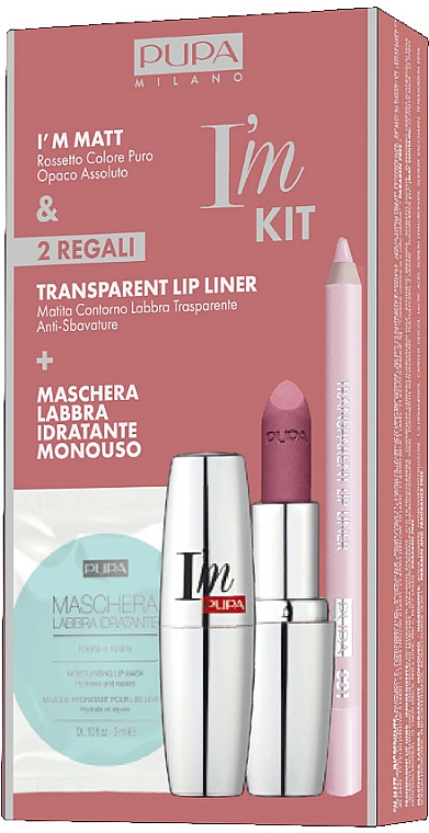 Make-up Set - Pupa I'm Kit With Repairing Mask, Transparent Lip Liner And I'm Matt Lipstick — Bild N1