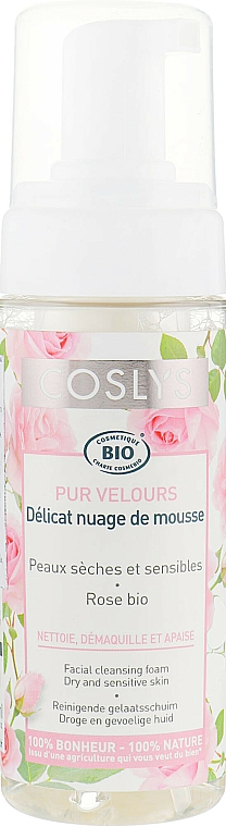 Gesichtsreinigungsschaum für trockene und empfindliche Haut mit Rosenextrakt - Coslys Facial Care Cleansing Foam With Organic Rose Floral Water