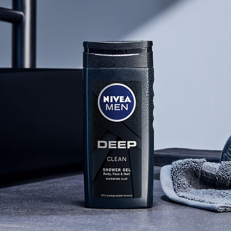 NIVEA MEN Deep Care - Gesichtspflegeset (Deo Roll-on 50ml + Creme 75ml + Duschgel 250ml + After Shave Lotion 100ml) — Bild N10