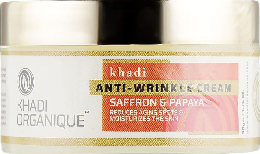 Anti-Aging-Feuchtigkeitscreme gegen Falten und Altersflecken mit Sandelholz und Papaya - Khadi Organique Saffron Papaya Anti Wrinkle Cream — Bild N1