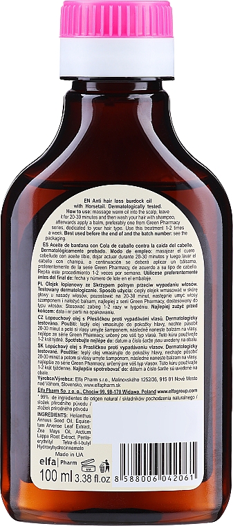 Klettenwurzelnöl mit Schachtelhalm gegen Haarausfall - Green Pharmacy — Foto N2