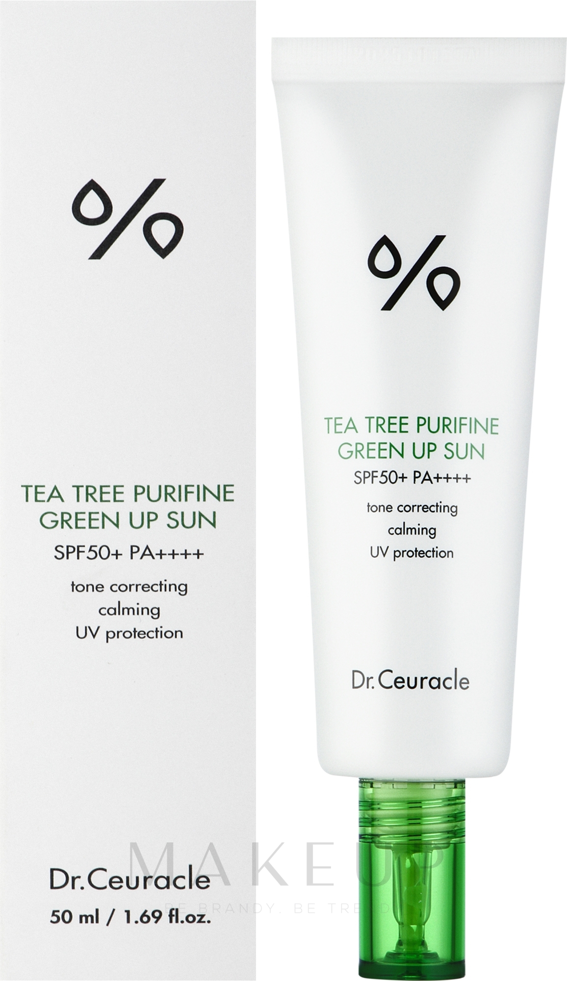 Sonnenschutzcreme für das Gesicht - Dr. Ceuracle Tea Tree Purifine Green Up Sun SPF50+ PA++++ — Bild 50 ml