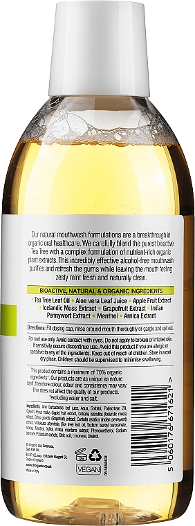 Mundspülung mit Teebaum - Dr.Organic Bioactive Oralcare Tea Tree Mouthwash — Bild N2