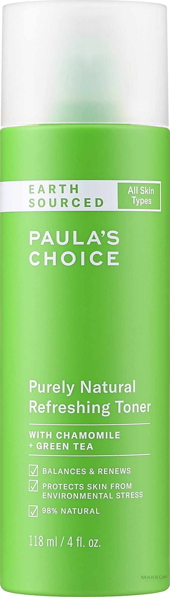 Natürliches und erfrischendes Gesichtswasser - Paula's Choice Earth Sourced Purely Natural Refreshing Toner  — Bild 118 ml