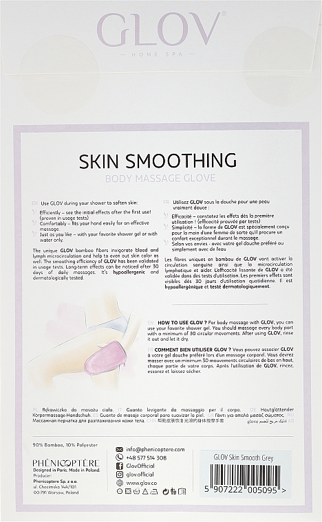 Handschuh für Körpermassage aus natürlichen Bambusfasern - Skin Smoothing Body Massage Grey — Foto N3