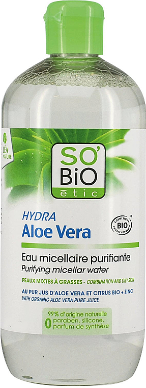 Mizellen-Reinigungswasser mit Aloe Vera - So'Bio Etic Organic Aloe Vera Micellar Water — Bild N1