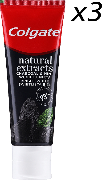 Aufhellende Zahnpasta - Colgate Natural Extracts Charcoal & Mint 93% With Naturally Derived Ingredients — Bild N2