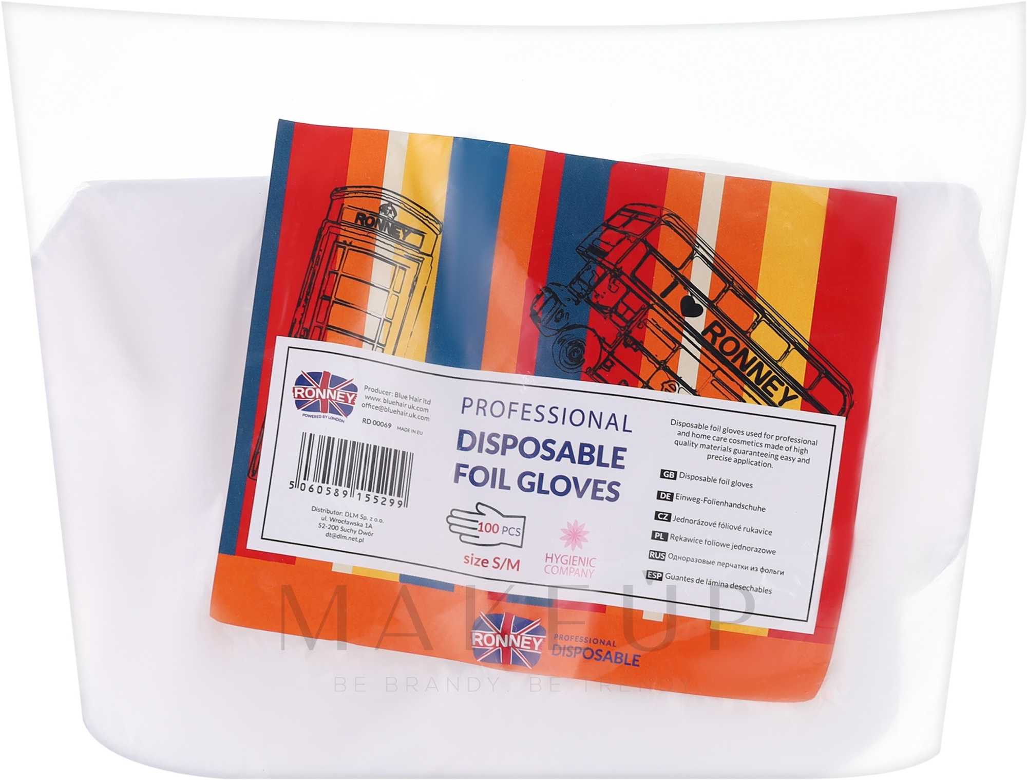 Transparente Einweghandschuhe Größe S/M 100 St. - Ronney Professional Disposable Foil Gloves — Bild 100 St.