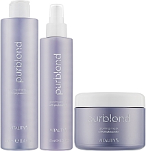 Haarpflegeset - Vitality's Purblond Glowing Kit Revente (Haarshampoo 250ml + Haarmaske 200ml + Haarserum 150ml) — Bild N2