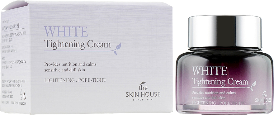 Aufhellende nährende, beruhigende und porenverengende Gesichtscreme für empfindliche und strumpfe Haut - The Skin House White Tightening Cream — Bild N1