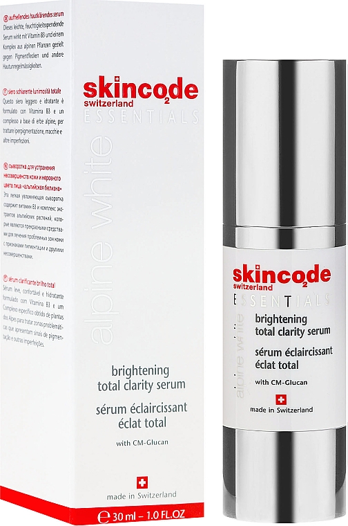 Gesichtsserum mit Vitamin B3 und Alpinpflanze - Skincode Essentials Alpine White Brightening Total Clarity Serum — Bild N1