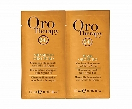 Set - Fanola Oro Therapy Shampoo+Mask (sh/15ml + h/mask/15ml) — Bild N1