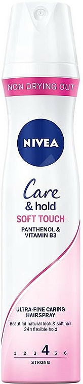 Haarspray mit Panthenol und Vitamin B3 starker Halt - Nivea Care & Hold Soft Touch — Bild N1