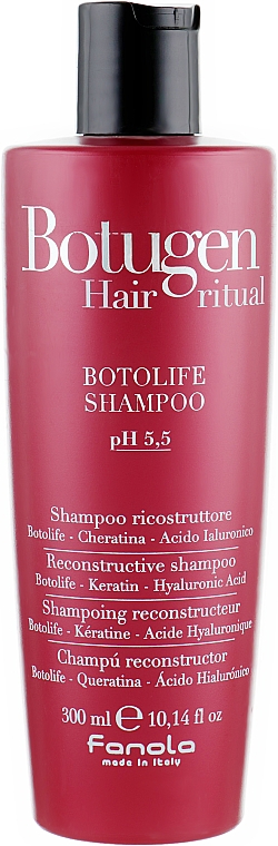 Rekonstruierendes Shampoo mit Hyaluronsäure und Keratin - Fanola Botugen Botolife Shampoo