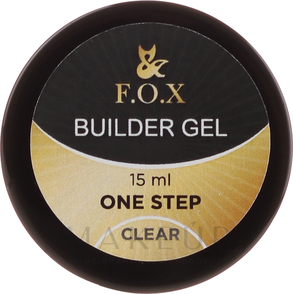 Aufbau-Nagelgel transparent - F.O.X Builder Gel Clear One Step — Bild 15 ml
