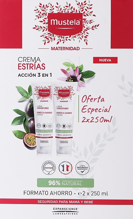 Körperpflegeset gegen Dehnungsstreifen für Mütter - Mustela Maternidad Stretch Marks Prevention Cream (Körpercreme 2x250ml) — Bild N1