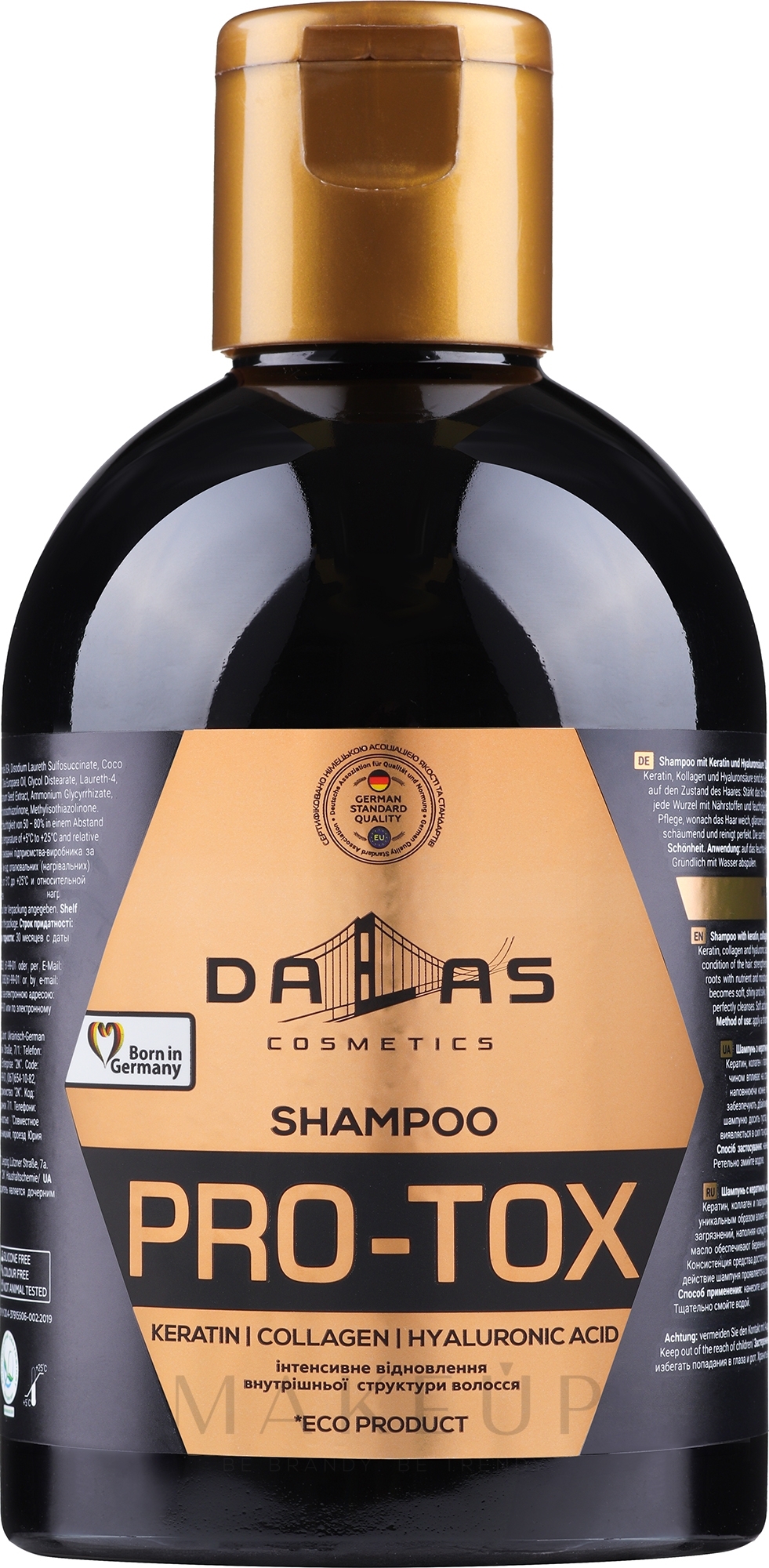 Shampoo mit Keratin, Kollagen und Hyaluronsäure - Dalas Cosmetics Pro-Tox Shampoo — Bild 1000 ml