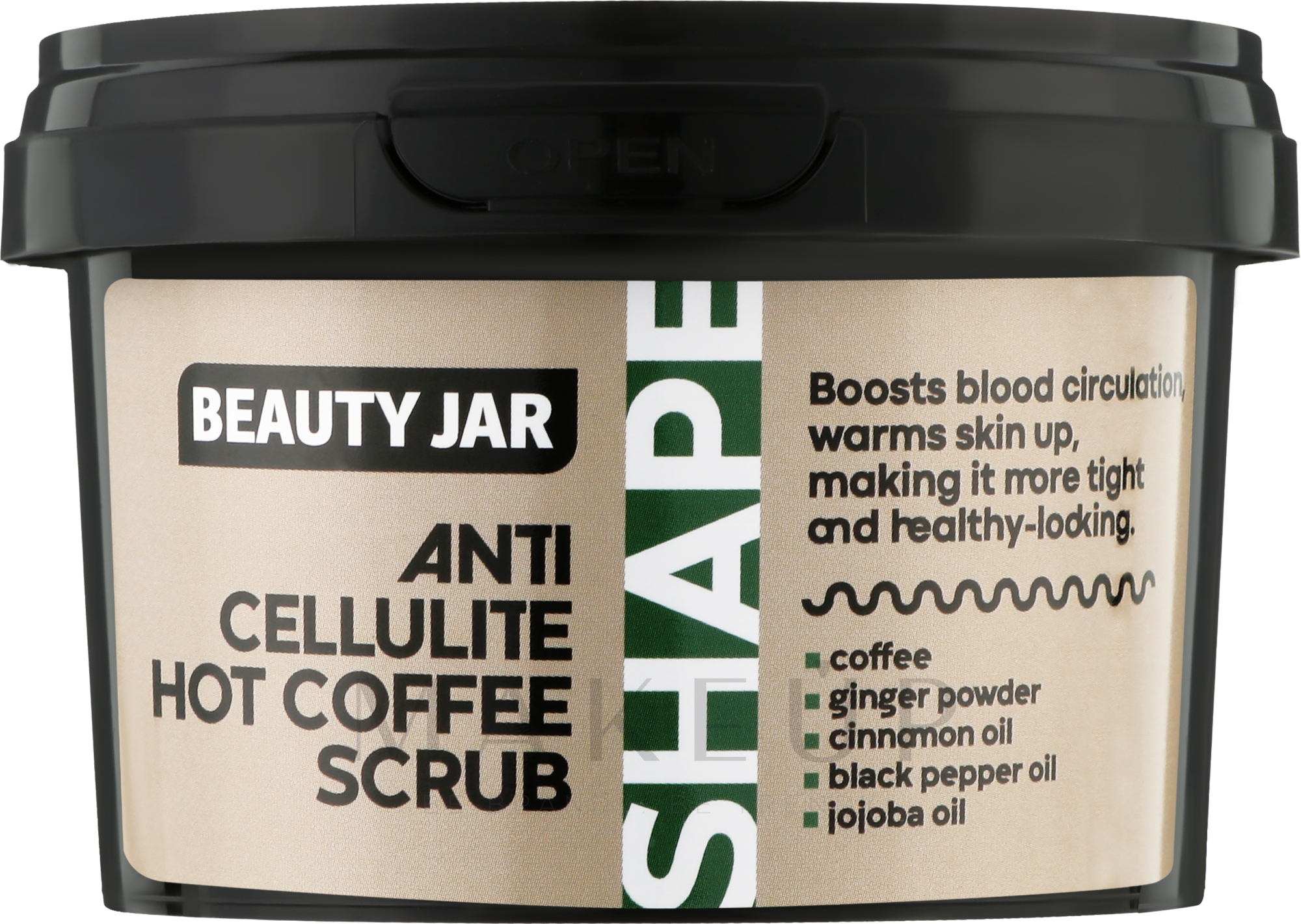 Körperpeeling gegen Cellulite mit Kaffee und Jojobaöl - Beauty Jar Shape Anti-Cellulite Hot Coffee Scrub — Bild 250 g