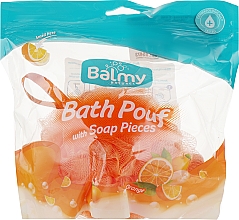 Düfte, Parfümerie und Kosmetik Reiseflanell mit Orangenöl-Seifenstücken - Balmy Naturel Bath Pouf With Saop Pieces