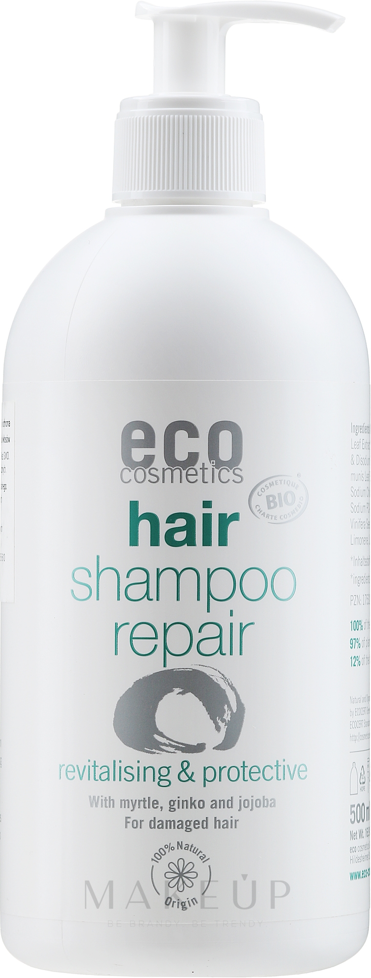 Regenerierendes Haarshampoo mit Jojobaöl, Myrten-, Ginkgoextrakt - Eco Cosmetics Hair Shampoo Repair Revitalising & Protective — Bild 500 ml
