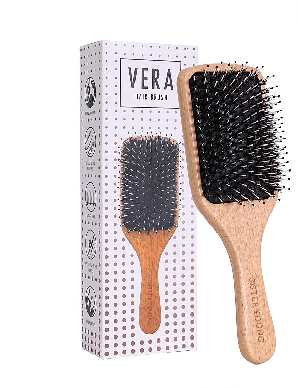 Haarbürste aus Holz - Sister Young Vera Wood Brush Bv  — Bild N1