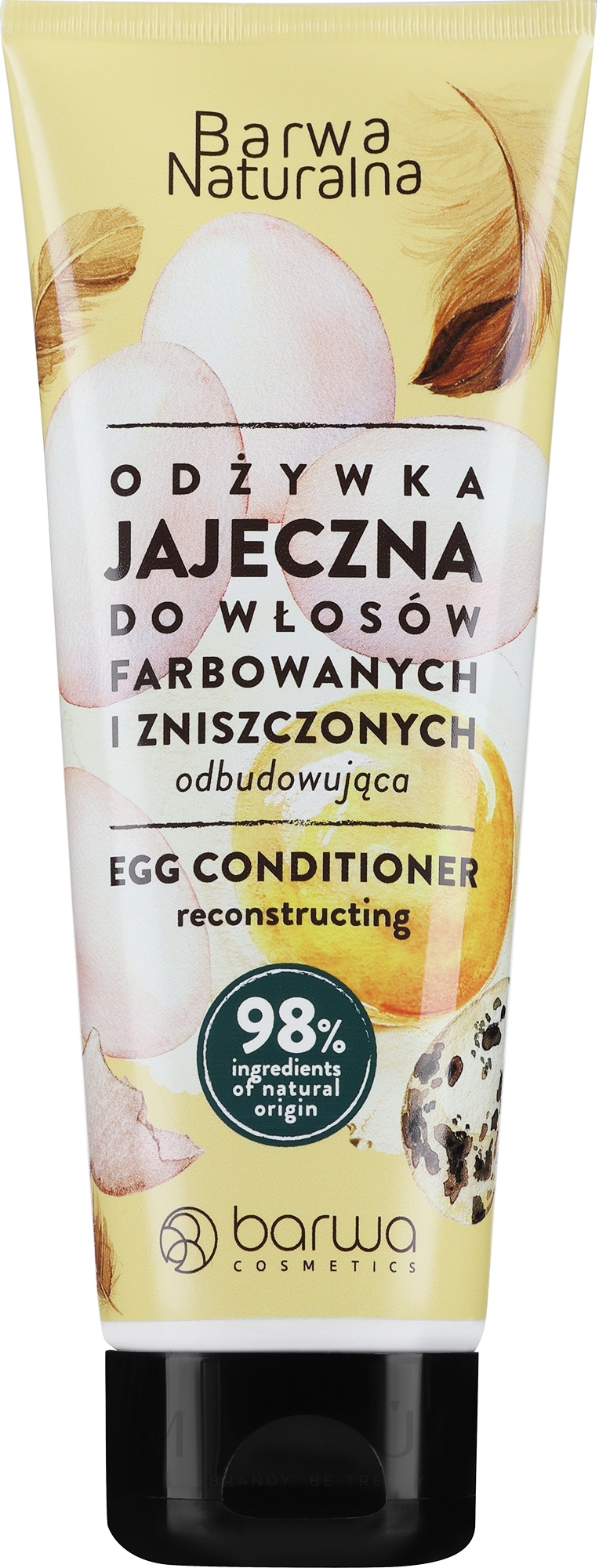 Regenerierende Haarspülung für gefärbtes und geschädigtes Haar mit Eiprotein und Mandelöl - Barwa Natural Conditioner Tube — Bild 200 ml